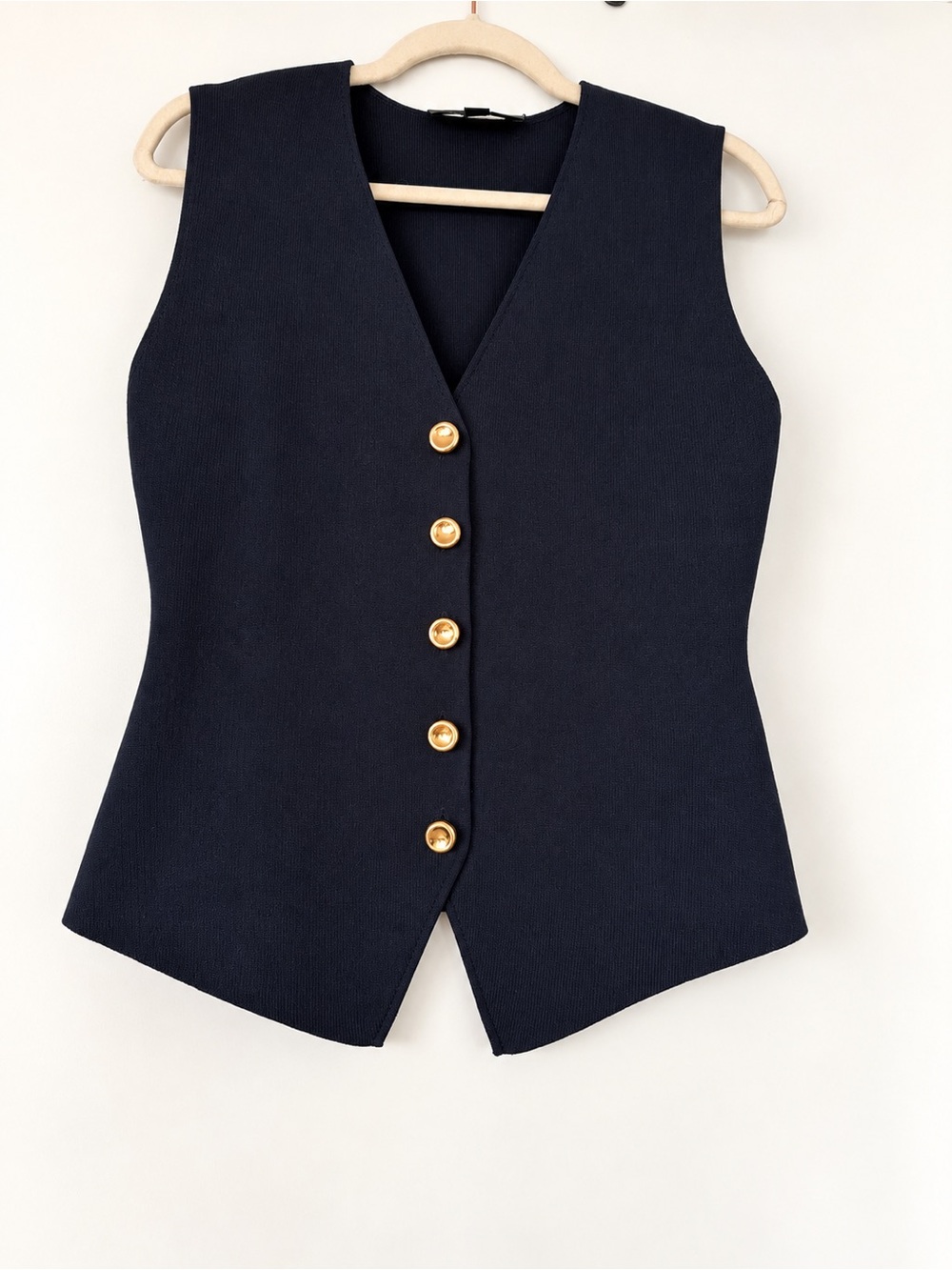 Zara Button Front Vest in Blue Size Medium Like New